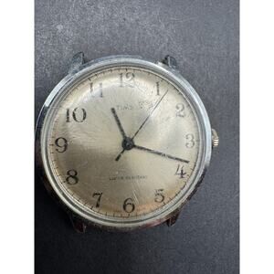 Vintage TIMEX MARLIN Great Britain 1971 Men's Hand Wind Watch Silver Tone 31mm